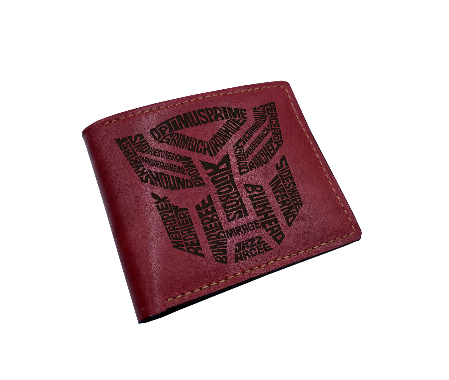 Transformers art men's wallet, personalized birthday gift ideas for boyfriend, husband, cool wallet for dad, Autobots logo art wallet