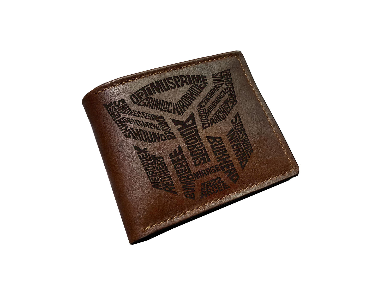 Transformers art men's wallet, personalized birthday gift ideas for boyfriend, husband, cool wallet for dad, Autobots logo art wallet