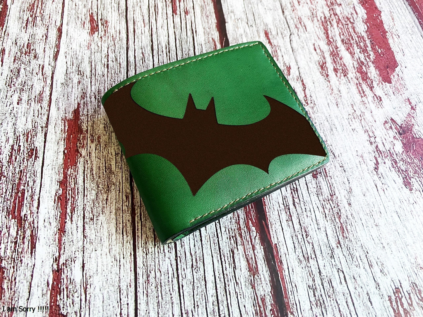 Bat logo leather men's wallet, custom engraving leather wallet, superheroes art present for boyfriend, meaningful gift for dad, husband