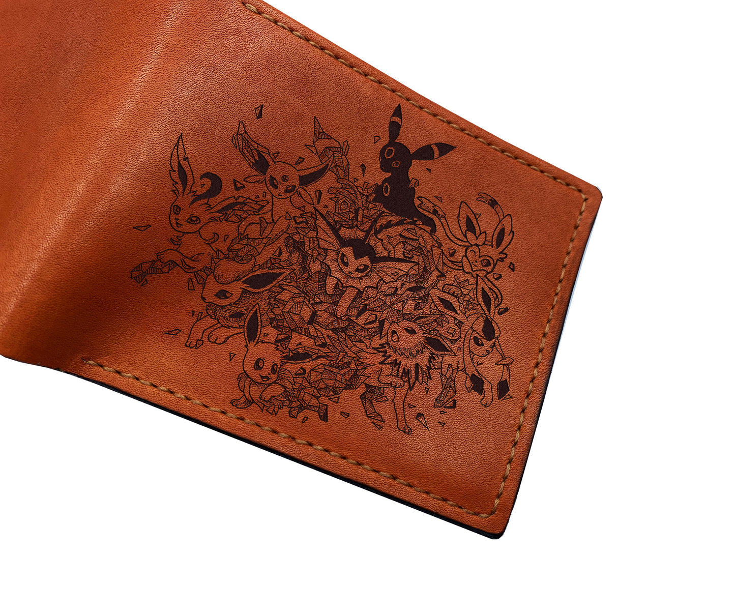Eevee evolution leather wallet, customized leather gift for boyfriend, pokemon wallet, gift for kid, cool birthday gift ideas for husband