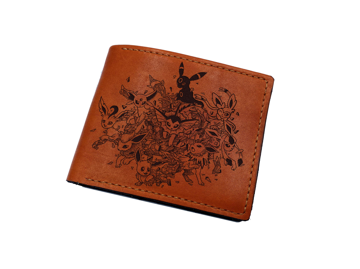 Eevee evolution leather wallet, customized leather gift for boyfriend, pokemon wallet, gift for kid, cool birthday gift ideas for husband
