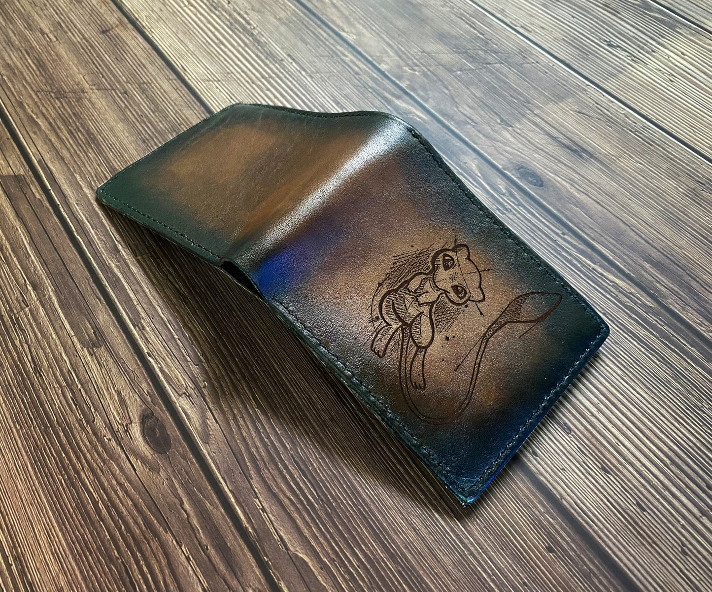 Mew Mythical Pokemon art leather wallet, Legendary pokemon gift ideas, Mew cat pokemon drawing, wallet for him, customized gift for boy