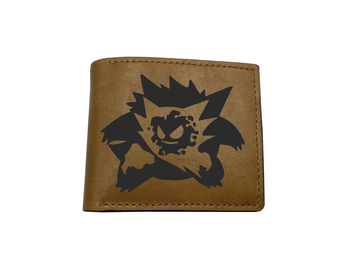 Gengar leather men wallet, pokemon leather gift ideas, ghost pokemon present for him, Gengar haunter Gastly men wallet