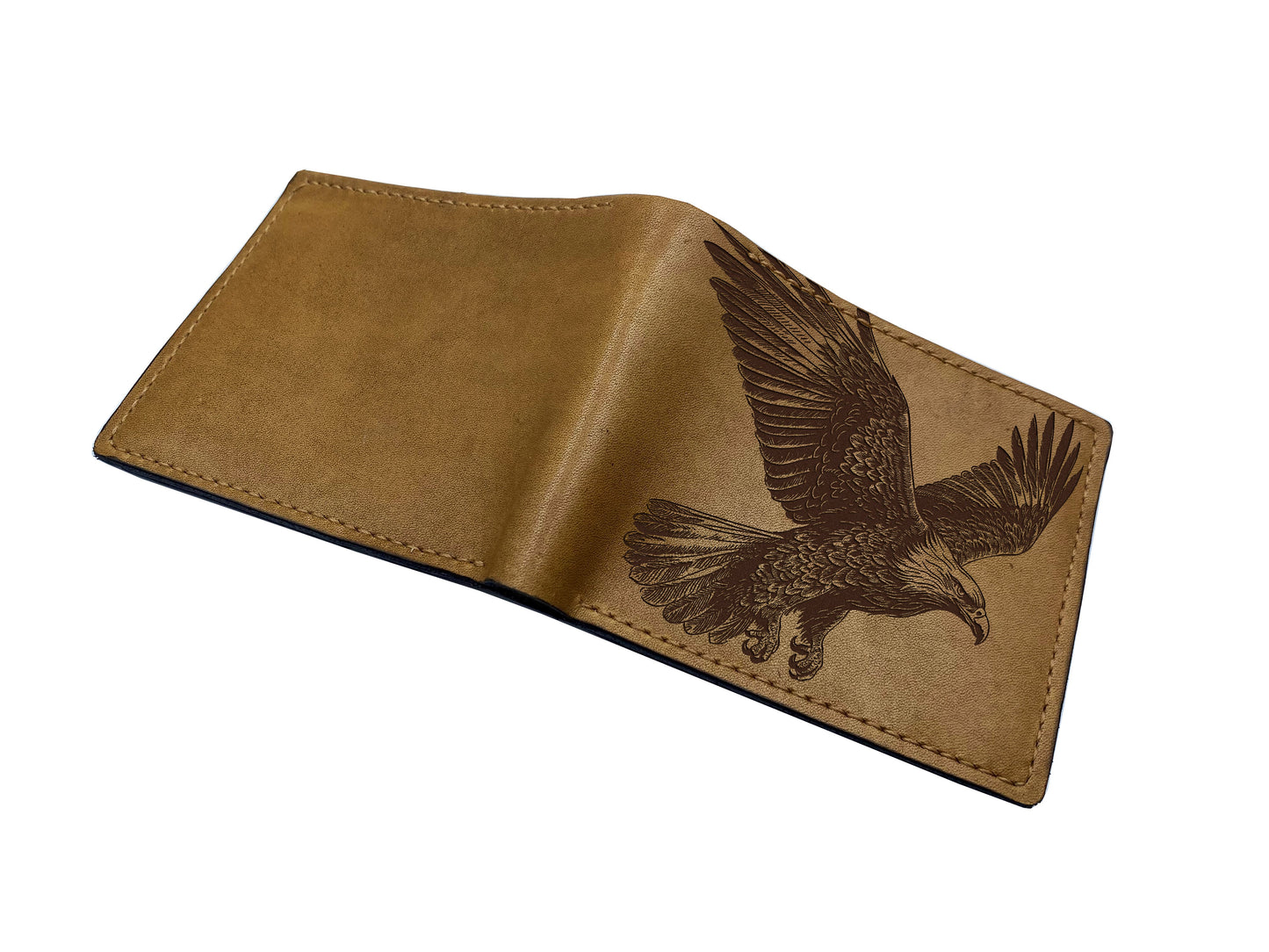 American Eagle drawing leather men's wallet, animal bird predator leather bag, Eagle men's gift, wallet for dad, husband, valentines gift