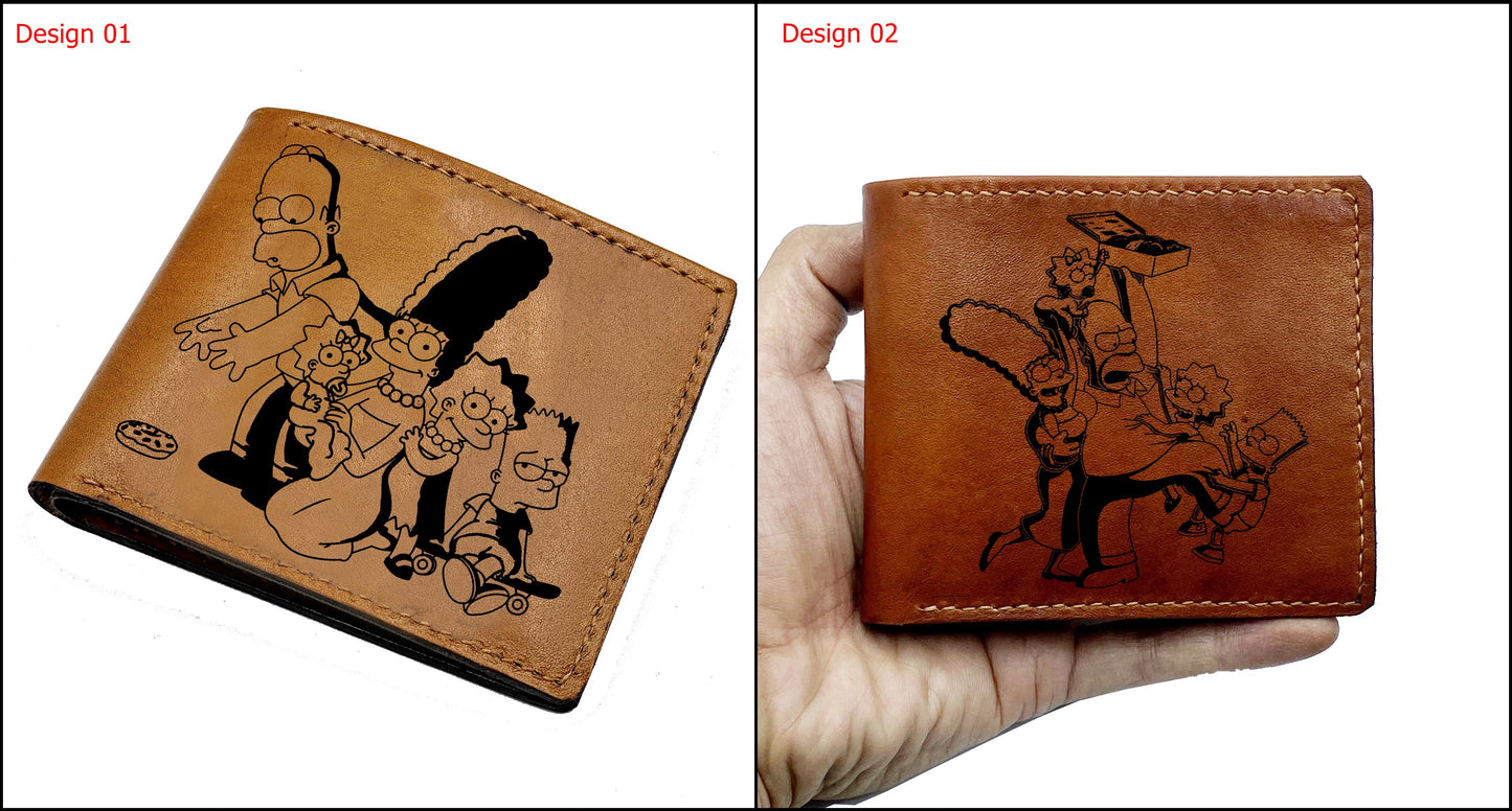 Mayan Corner - The Simpsons movie leather men wallet, Homer Simpson the movie gift idea, cool leather gift for dad