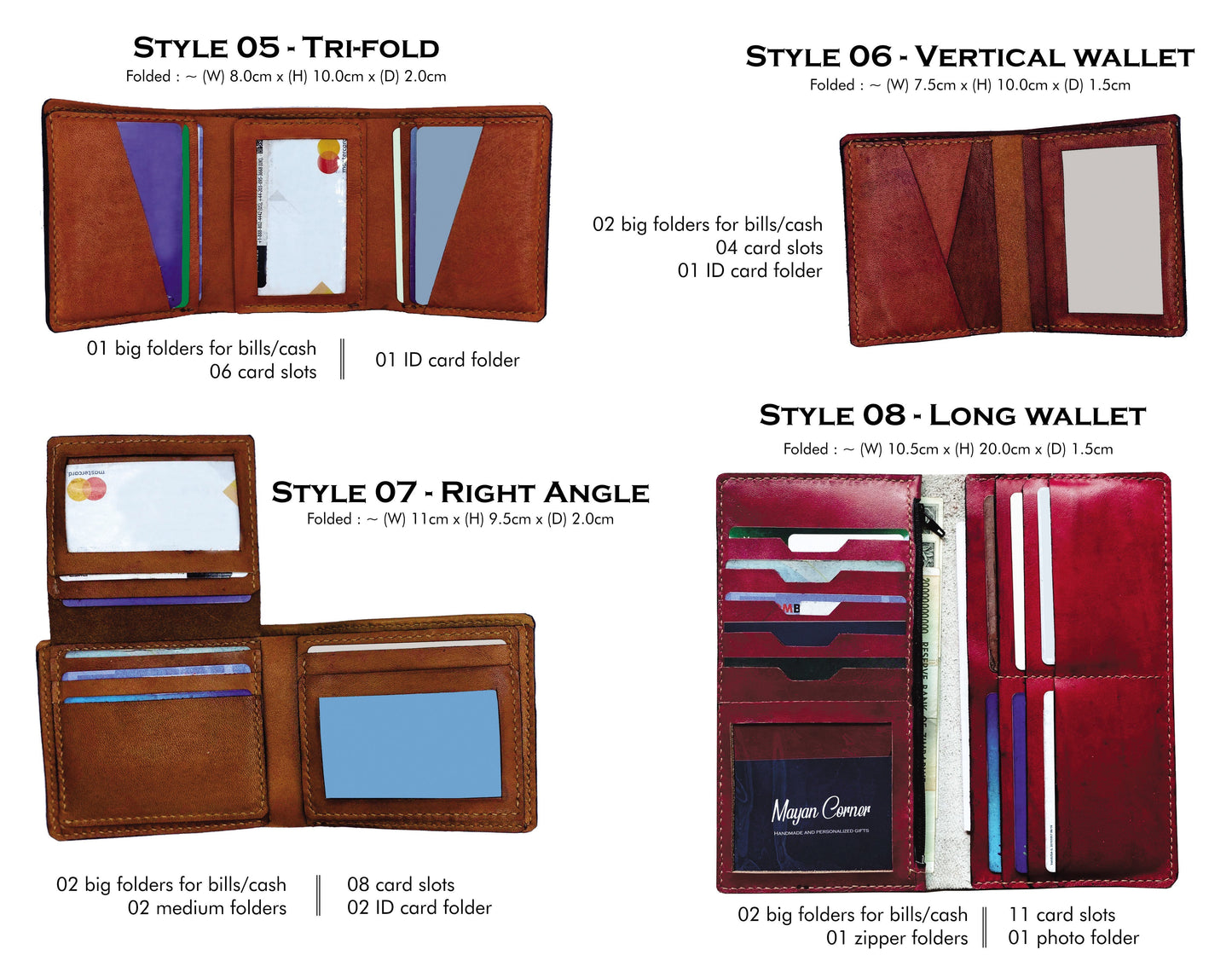 Mayan Corner - Anchor leather handmade men's wallet, custom gifts for him, father's day gifts, anniversary gift for men