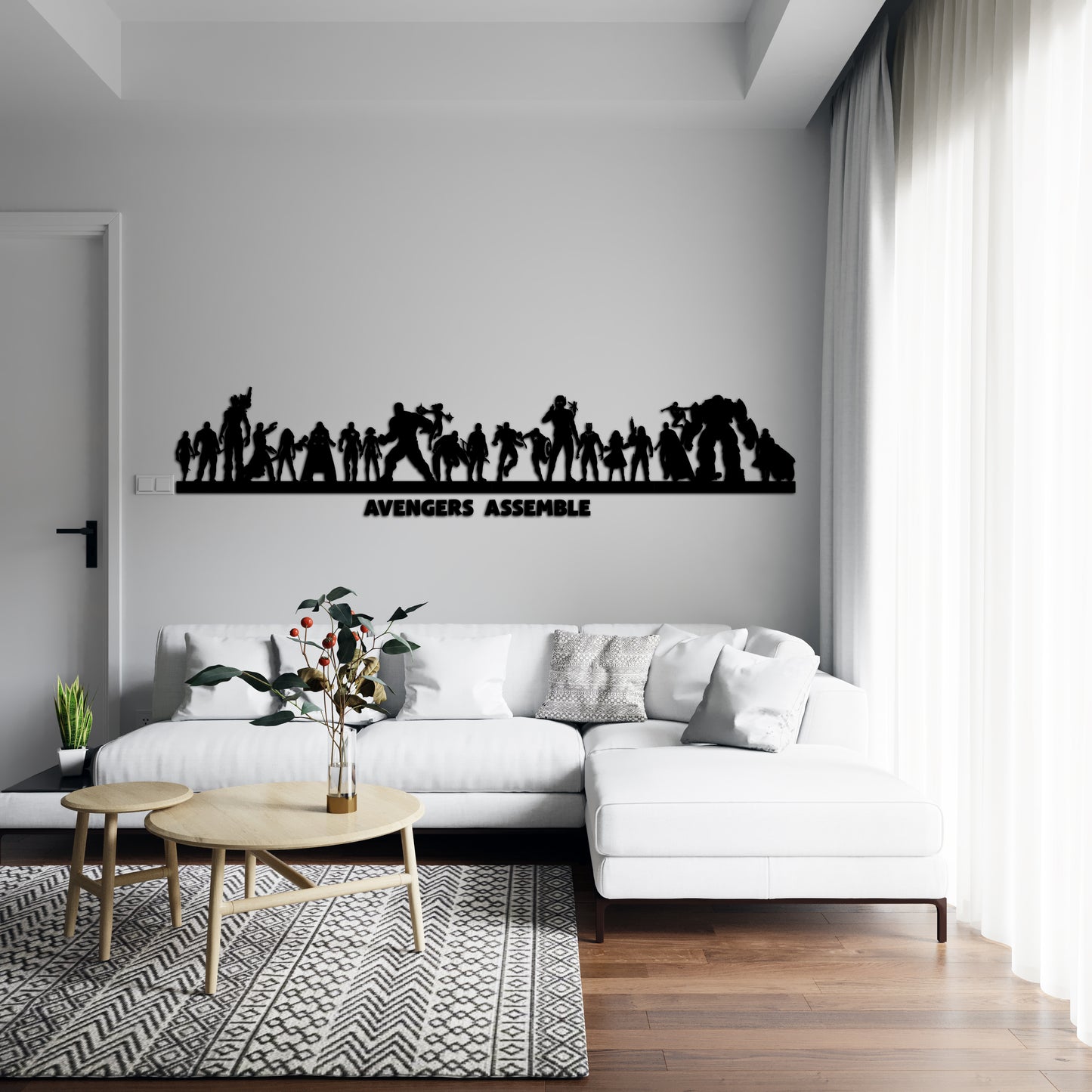 Wooden wall art home decor, Avenger assemble team wall art set, superheroes wall decoration, living room bedroom nursery morden decor