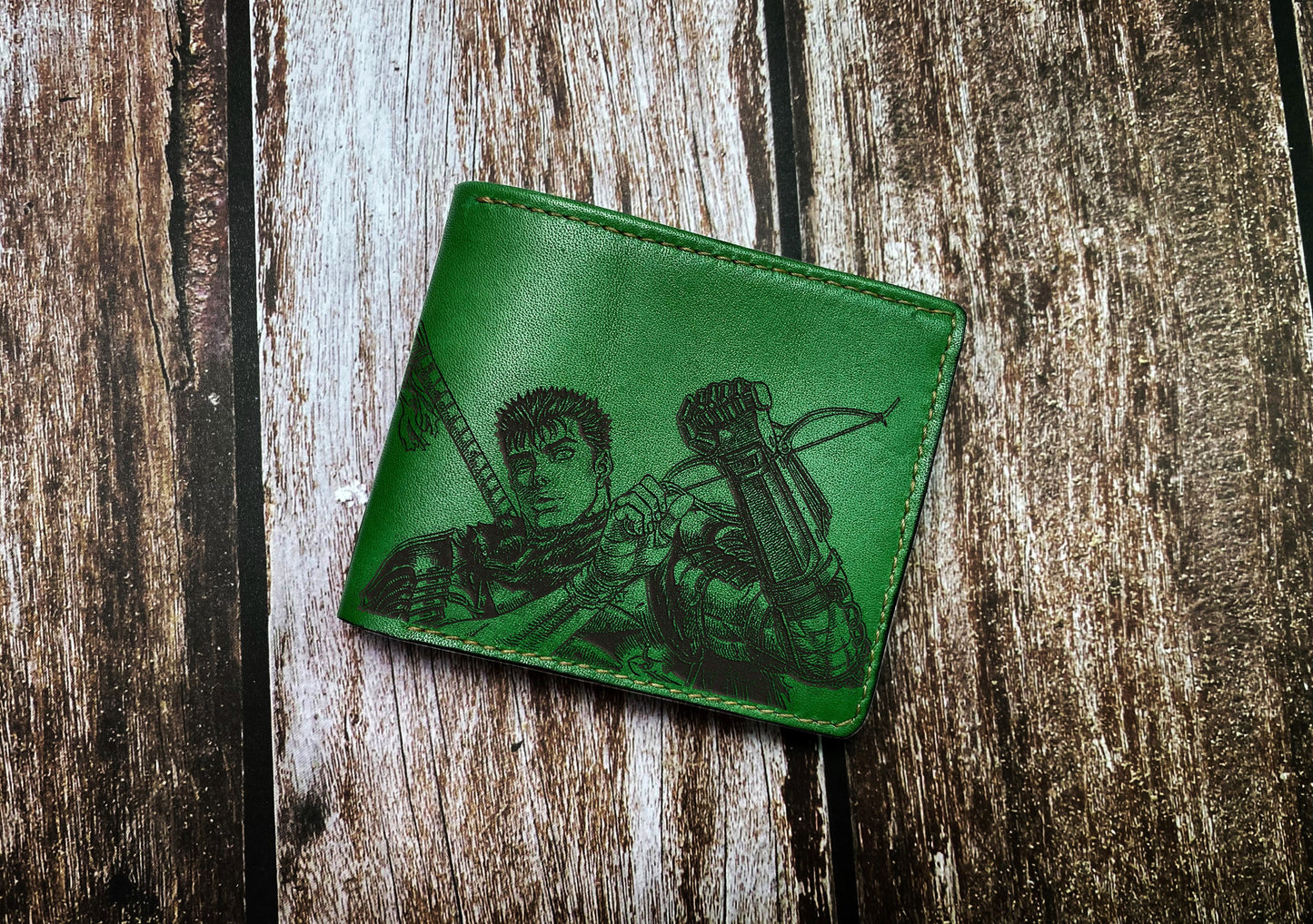 Berserk Manga Japanese style wallet, bifold leather men's wallet, Anime lover gift ideas, anniversary gift for brother