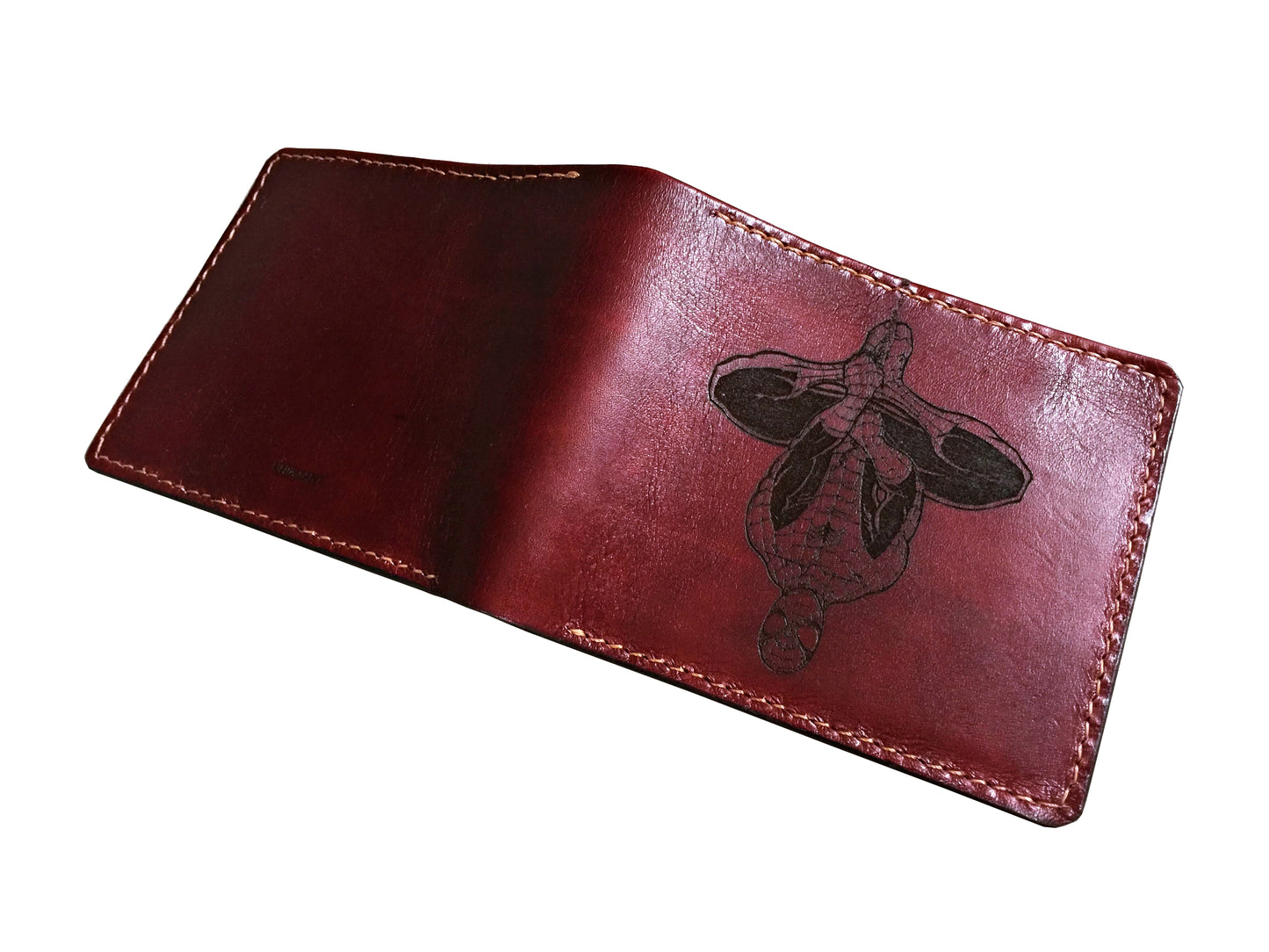 Mayan Corner - Spiderman Peter Parker leather handmade men's wallet, custom superheroes gifts for him, father's day gifts