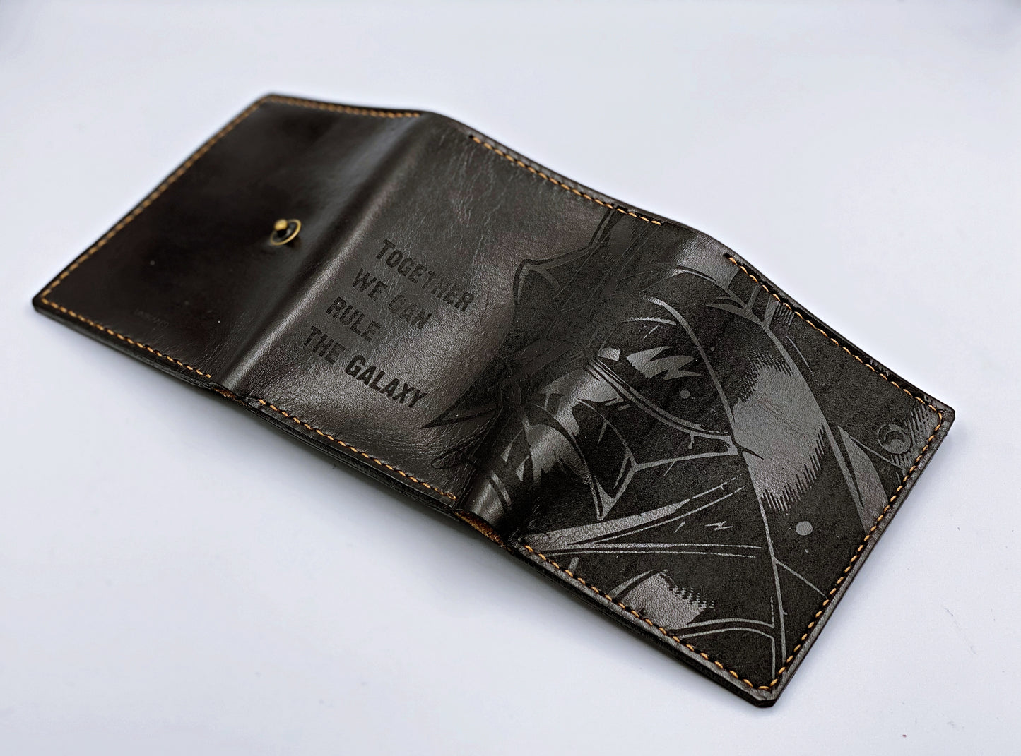 Mayan Corner - Darth Vader Mask Starwars personalized leather handmade men's wallet, custom anniversary gifts for him, Father boyfriend brother special present