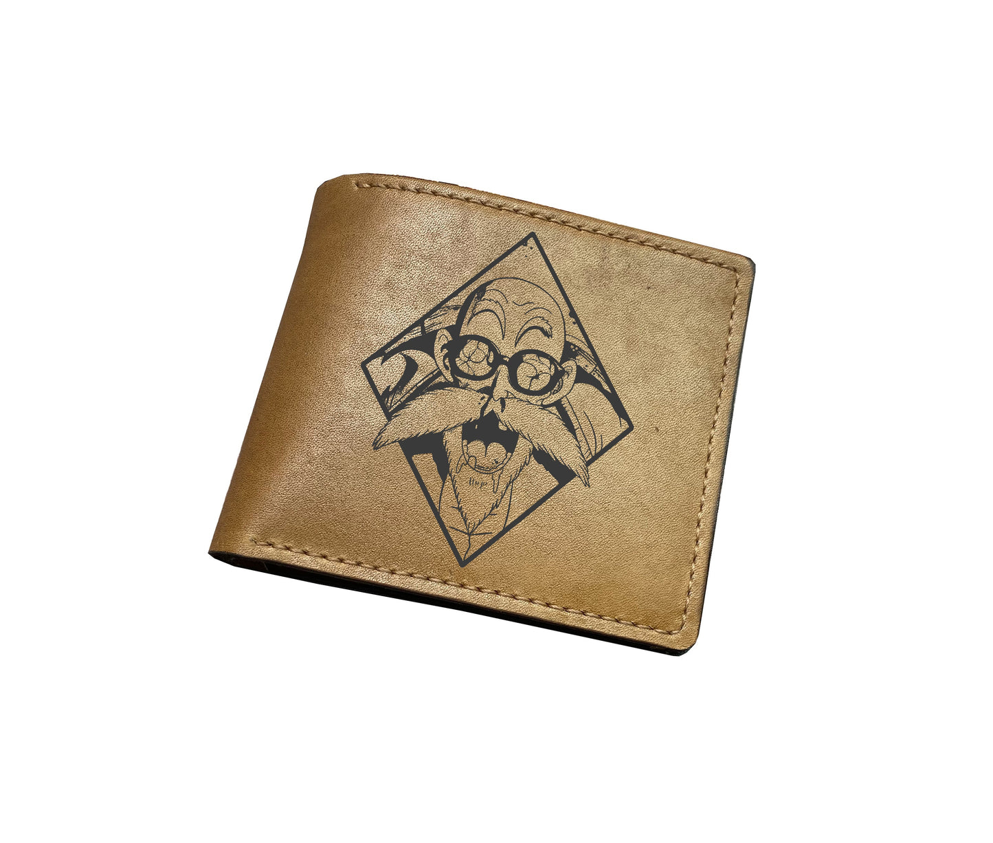 Mayan Corner - Dragon ball characters drawing leather wallet, fan art leather gift for men, wallet for him, leather anniversary present ideas - Cell Android Villains