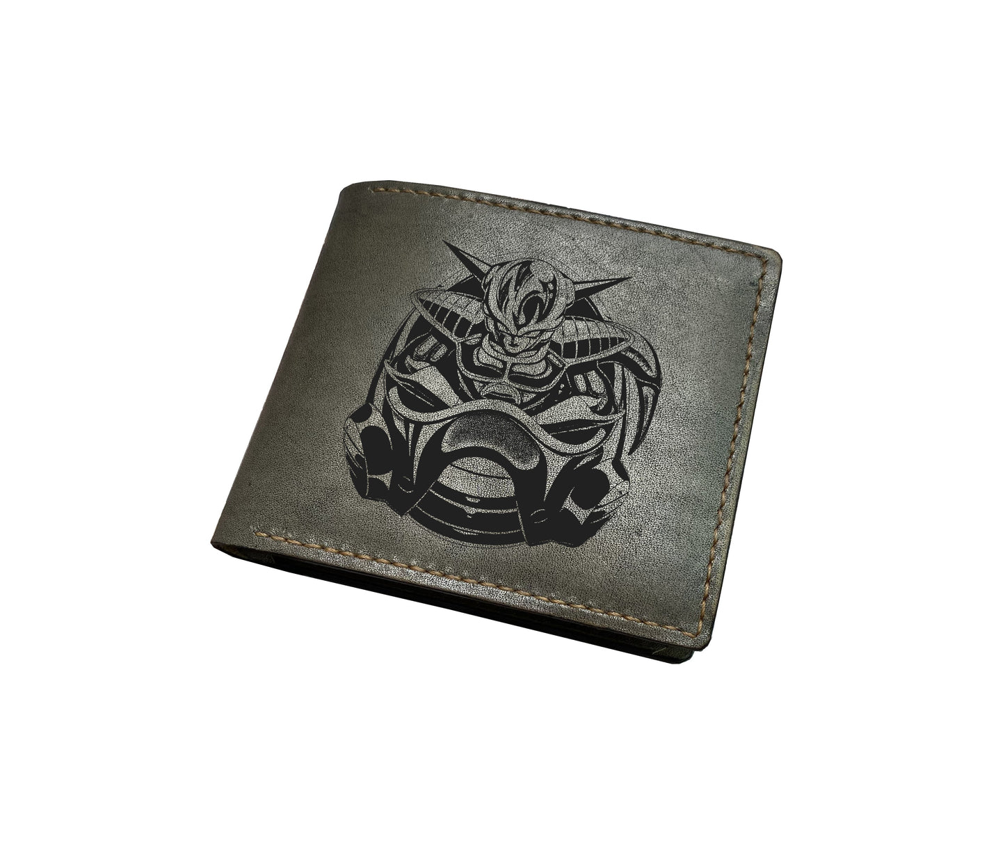 Mayan Corner - Dragon ball characters drawing leather wallet, fan art leather gift for men, wallet for him, leather anniversary present ideas - Future Frieza
