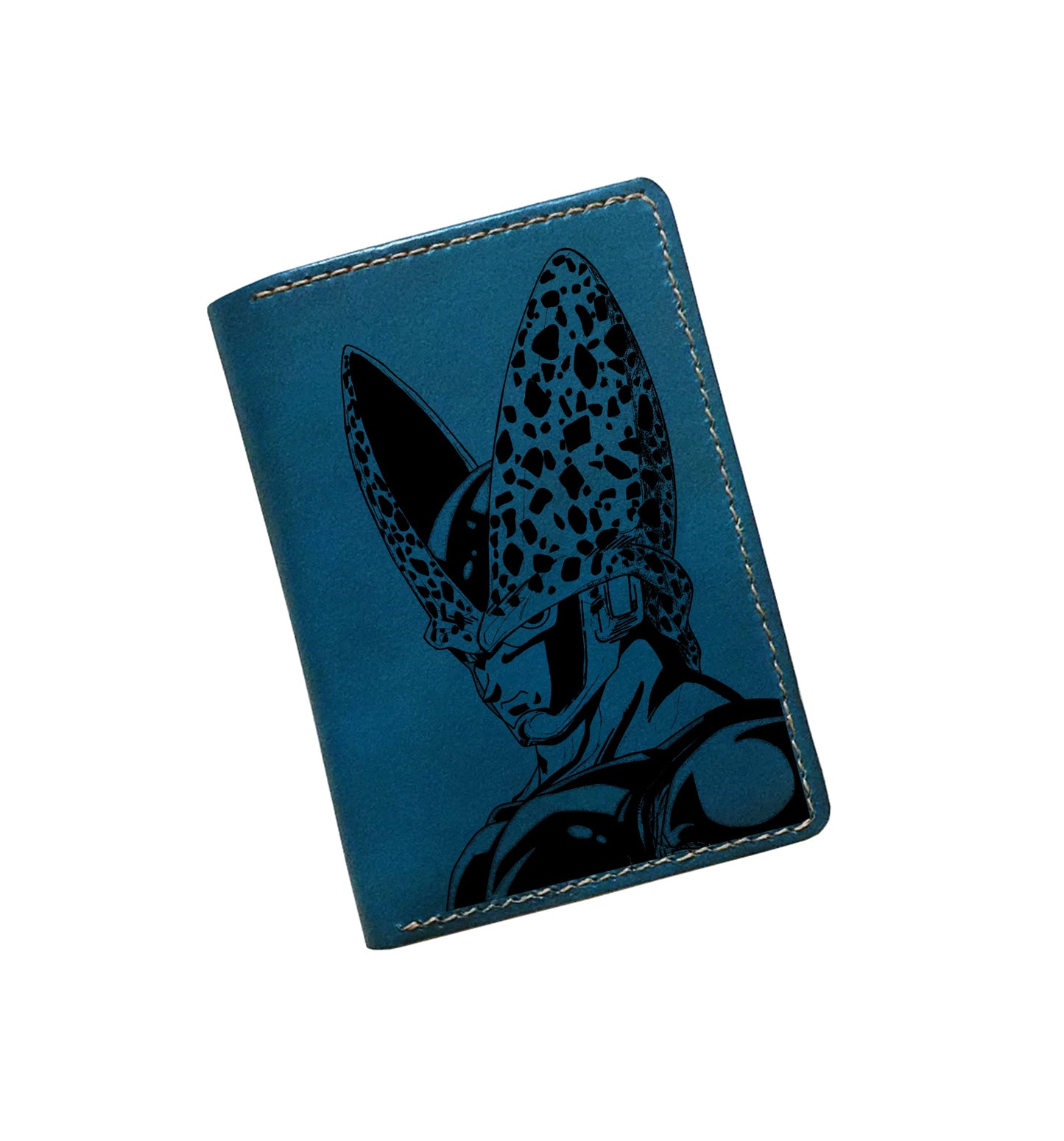 Mayan Corner - Dragon ball characters drawing leather wallet, fan art leather gift for men, wallet for him, leather anniversary present ideas - Majin Buu