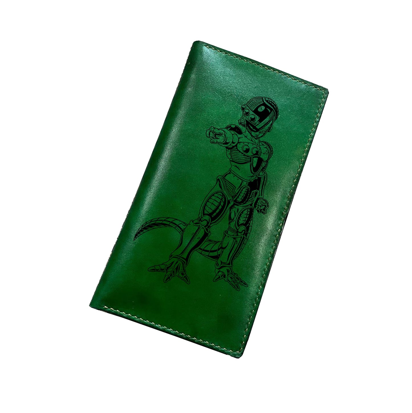 Mayan Corner - Dragon ball characters drawing leather wallet, fan art leather gift for men, wallet for him, leather anniversary present ideas - Cell Android Villains
