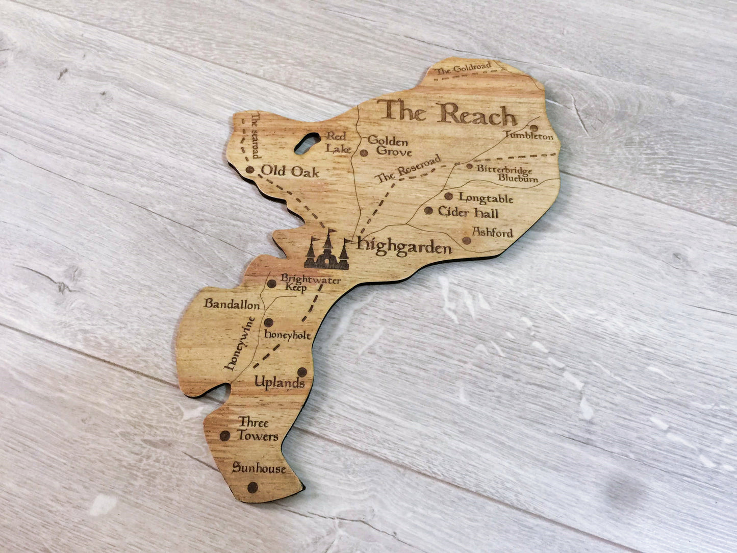 Mayan Corner - Westeros seven kingdom wooden map wall decor, Essos G.G Martin wall art, Game of Thrones details map wall decoration