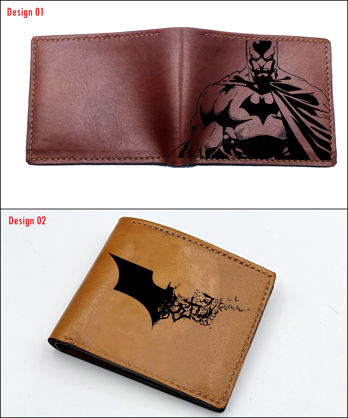 Mayan Corner - Customized leather handmade wallet, Batman superheroes men's wallet, the dark night batman gift idea for father, husband, boyfriend