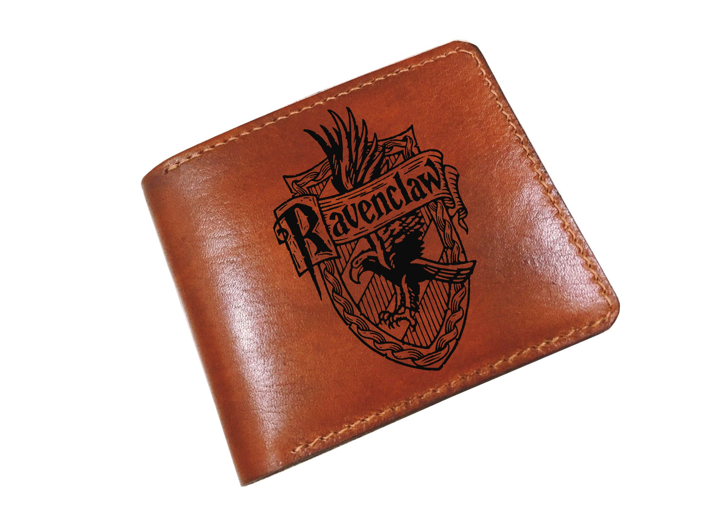 Mayan Corner - Custom leather wallet, Harry Porter Hogwarts School of Witchcraft and Wizardry logo houses wallet, leather gift for boyfriend