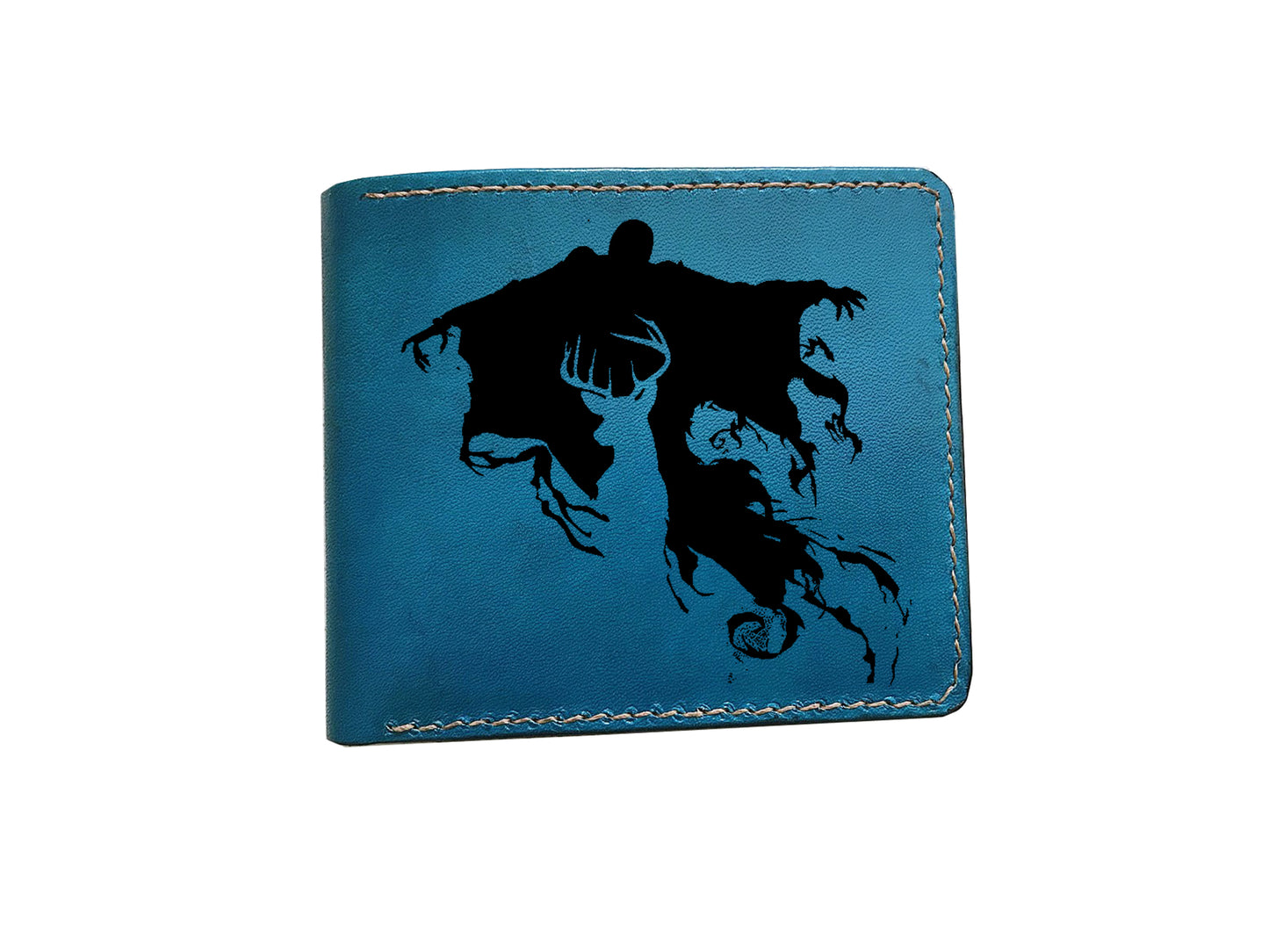 Mayan Corner - Customized leather handmade wallet, Harry Porter pattern art wallet, wizard movie drawing wallet, leather gift for him