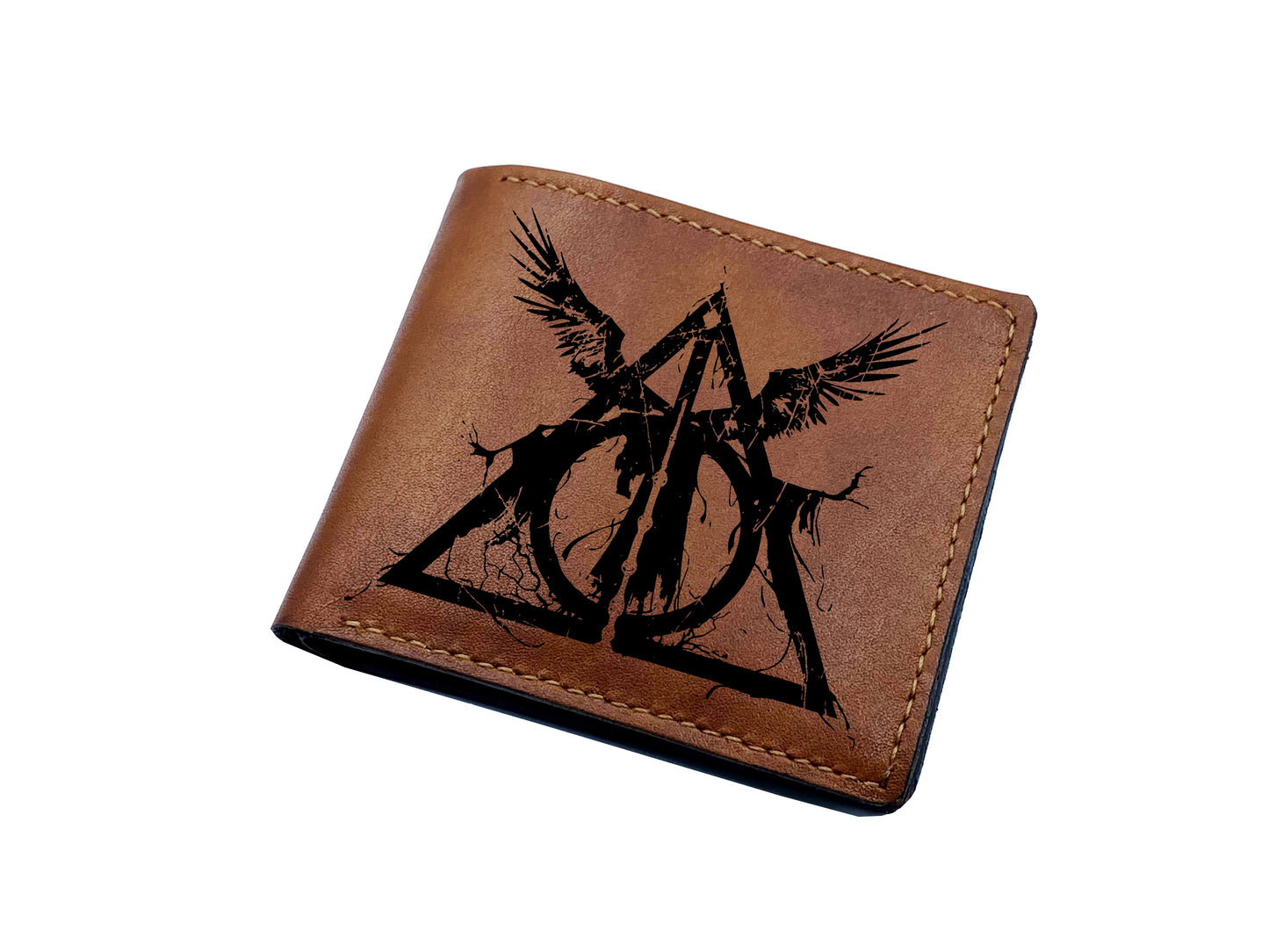 Mayan Corner - Personalized Voldemort the dark Lord wizard leather wallet, Custom Harry Porter leather art gifts, leather birthday present for dad