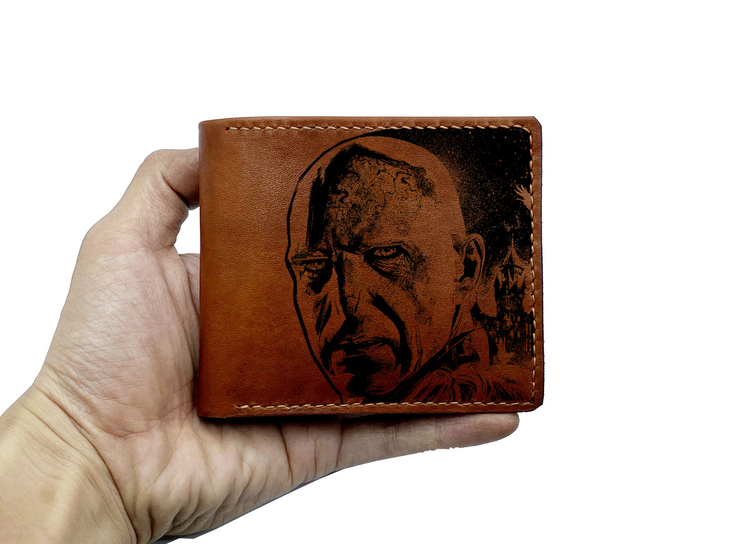 Mayan Corner - Personalized Harry Porter leather wallet, birthday gift ideas for him, Voldemort leather art wallet