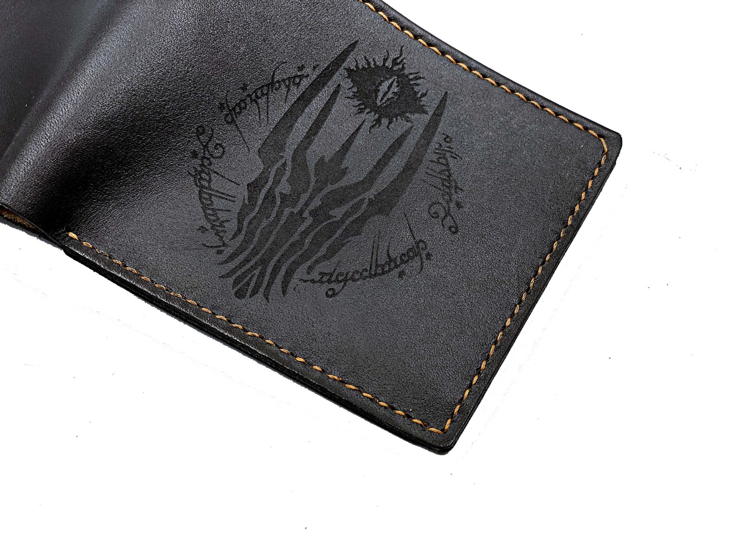 Mayan Corner - Personalized leather handmade wallet, The Lord of the Rings wallet, Sauron eye leather art, lord of the rings leather gift for dad, birthday gift idea for husband, boyfriend
