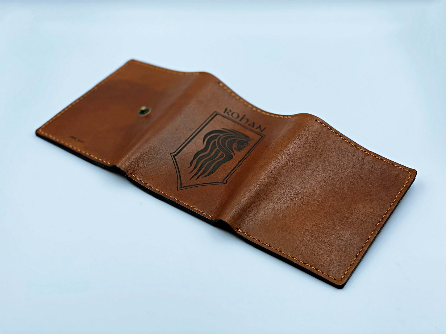 Mayan Corner - Personalized leather handmade wallet, The Lord of the Rings wallet, Rohan horse The Rohirrim leather art, lord of the rings leather gift for dad, birthday gift idea for husband, boyfriend