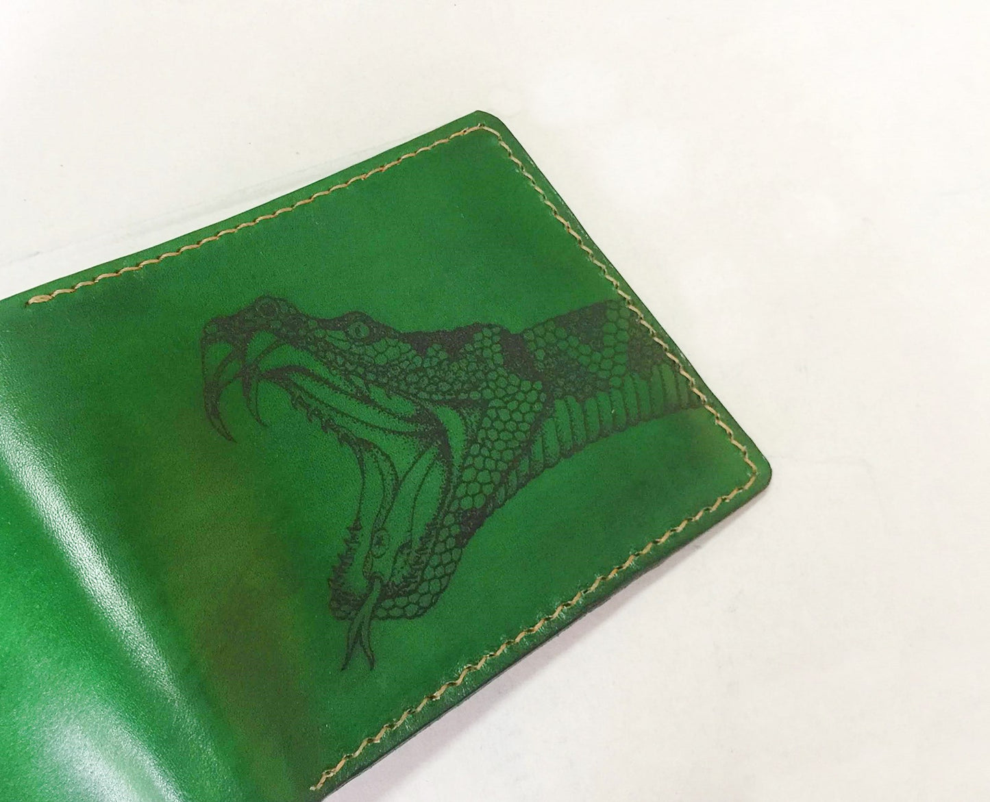 Mayan Corner - Cobra Snake animal leather handmade men's wallet, custom gifts for him, father's day gifts, anniversary gift for men
