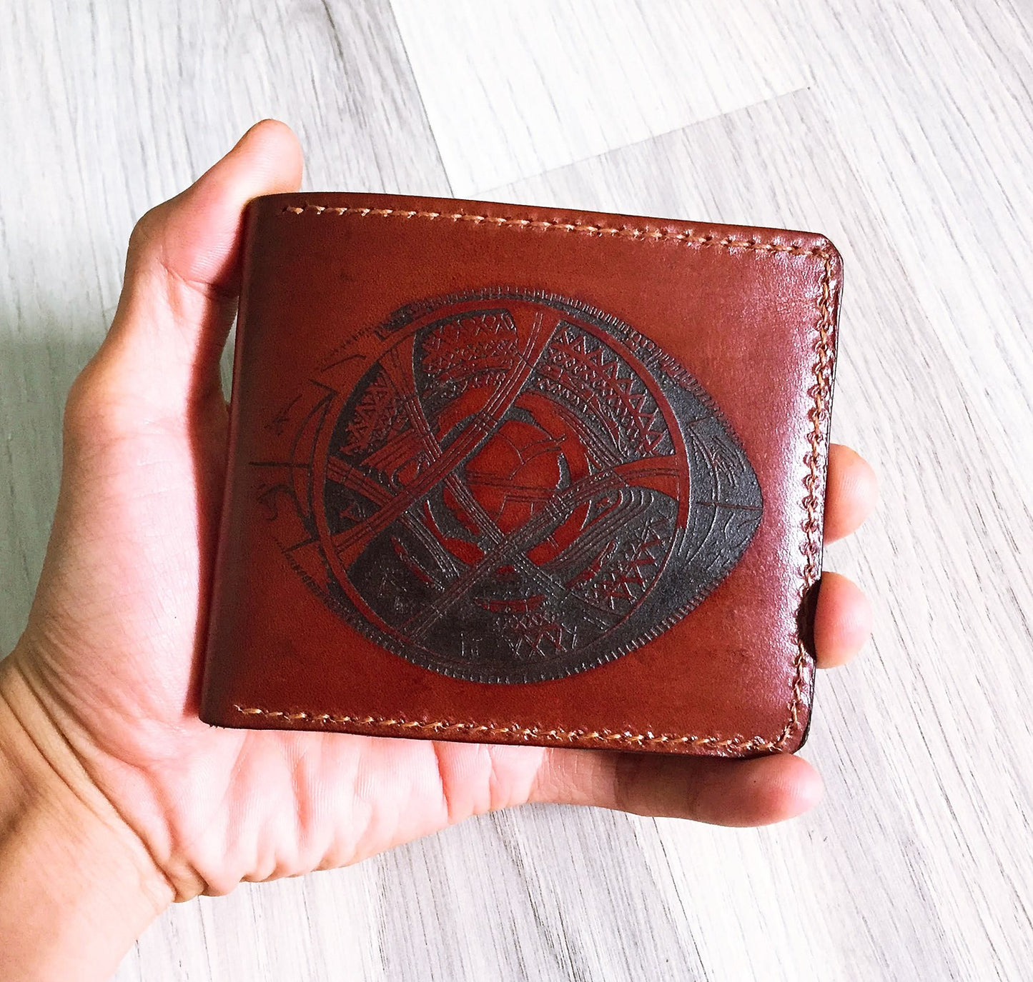 Mayan Corner - Eyes of Agamoto, Doctor Strange men's wallet, Marvel superheroes leather handmade men's gifts