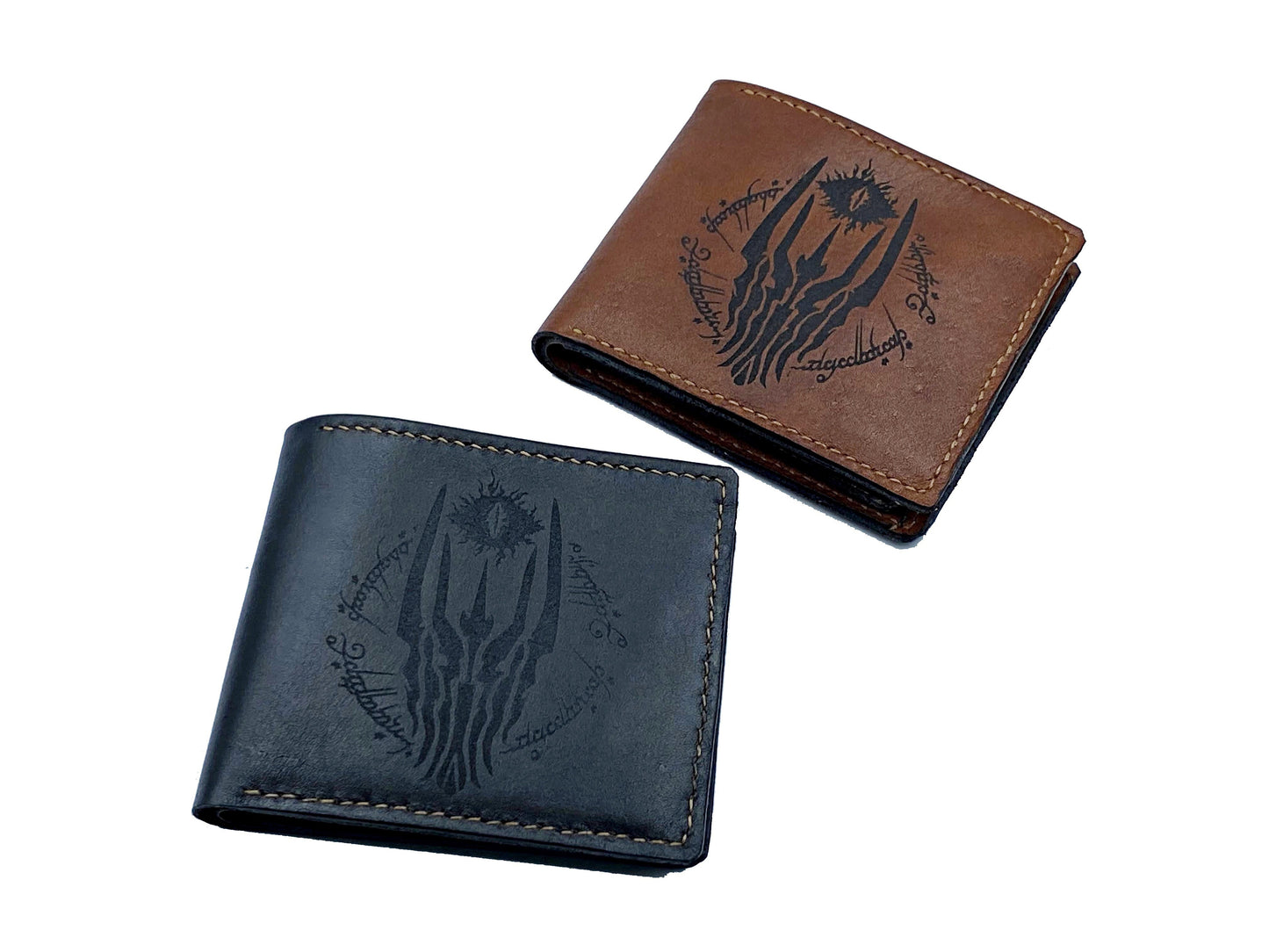 Mayan Corner - Personalized leather handmade wallet, The Lord of the Rings wallet, Sauron eye leather art, lord of the rings leather gift for dad, birthday gift idea for husband, boyfriend