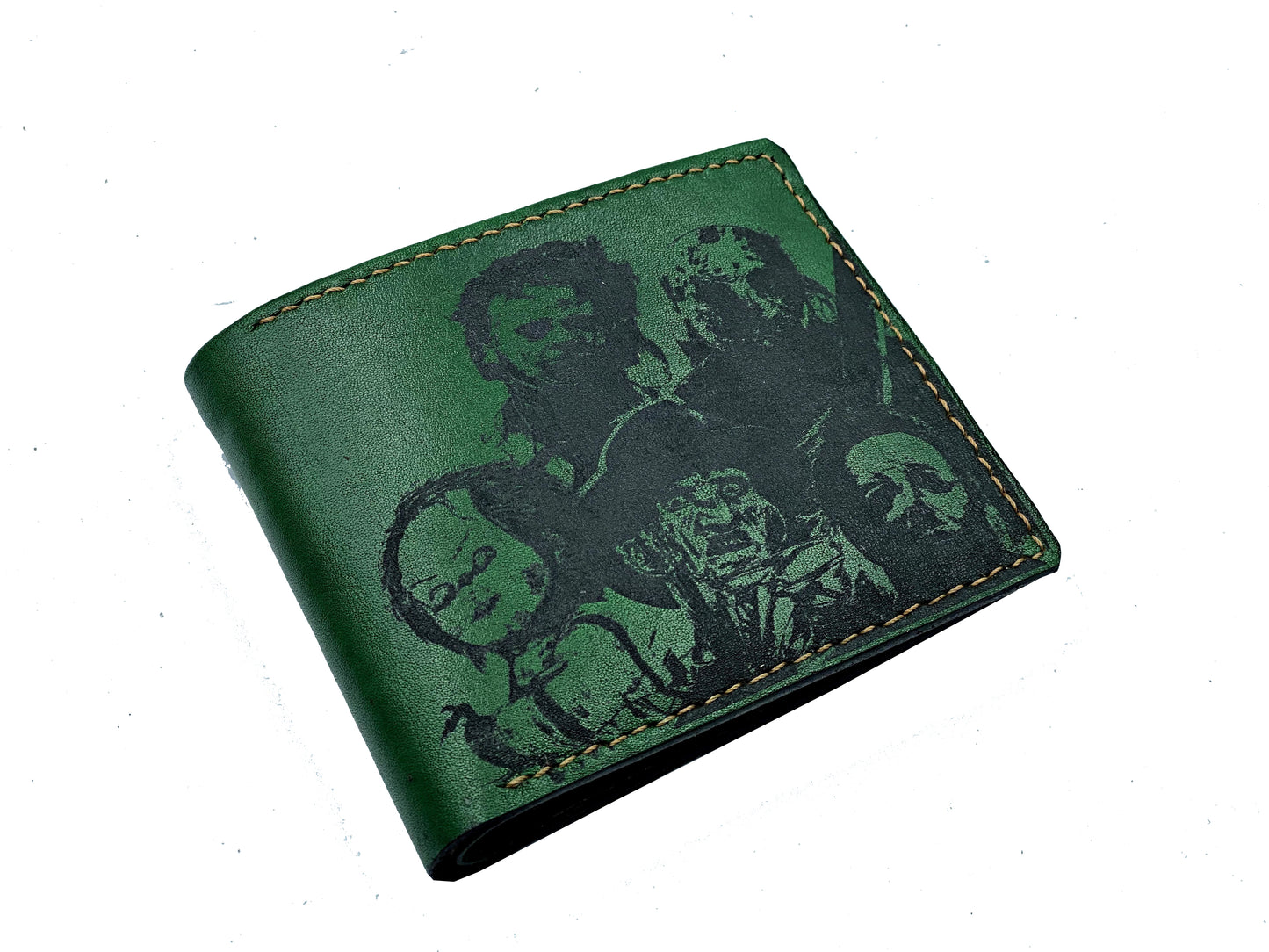 Mayan Corner - Horror characters leather handmade men's wallet, custom gifts for him, father's day gifts, anniversary gift for men
