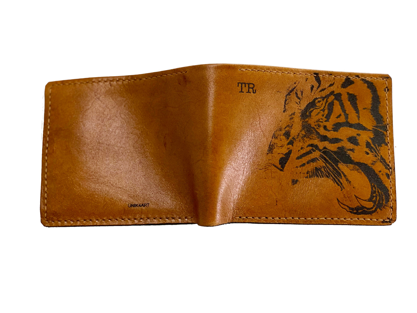 Mayan Corner - Tiger animal leather handmade men's wallet, custom gifts for him, father's day birthday gifts, anniversary gift for men