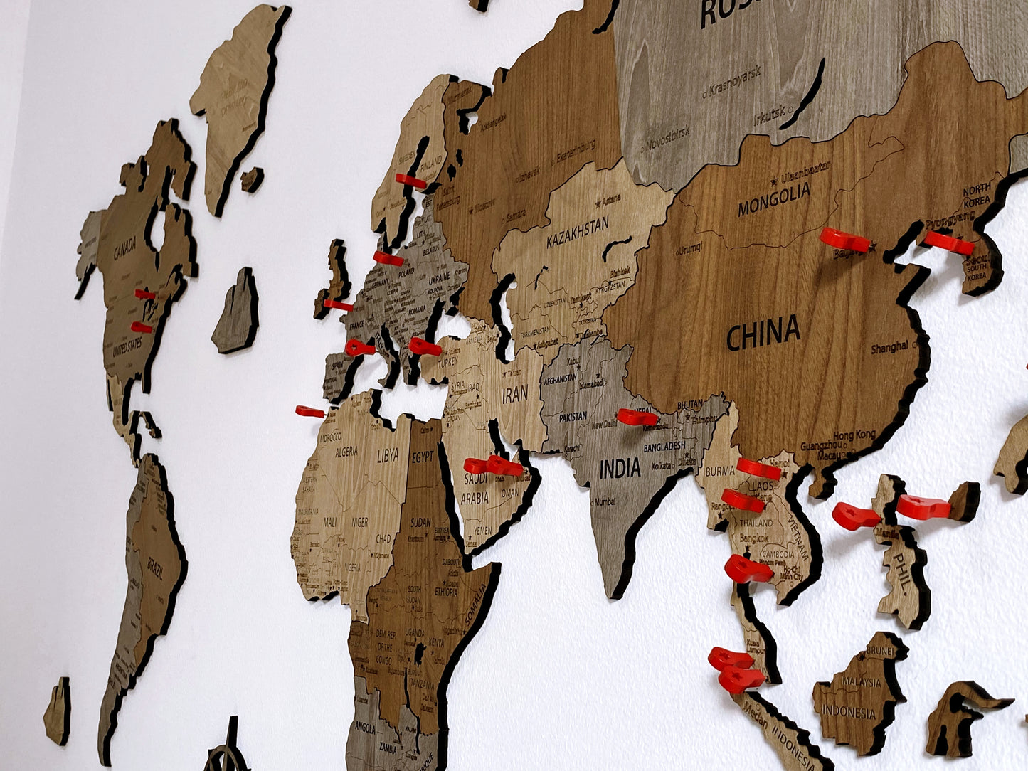 World map wooden map wall decor, wooden home decoration, wall art map, livingroom, kitchen, bedroom rustic decor - 01