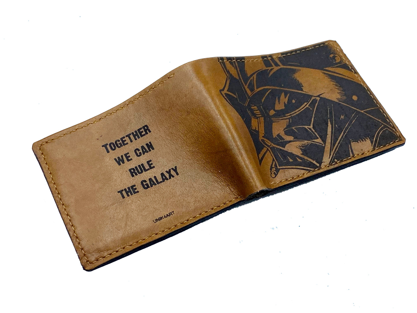 Mayan Corner - Darth Vader Mask Starwars personalized leather handmade men's wallet, custom anniversary gifts for him, Father boyfriend brother special present