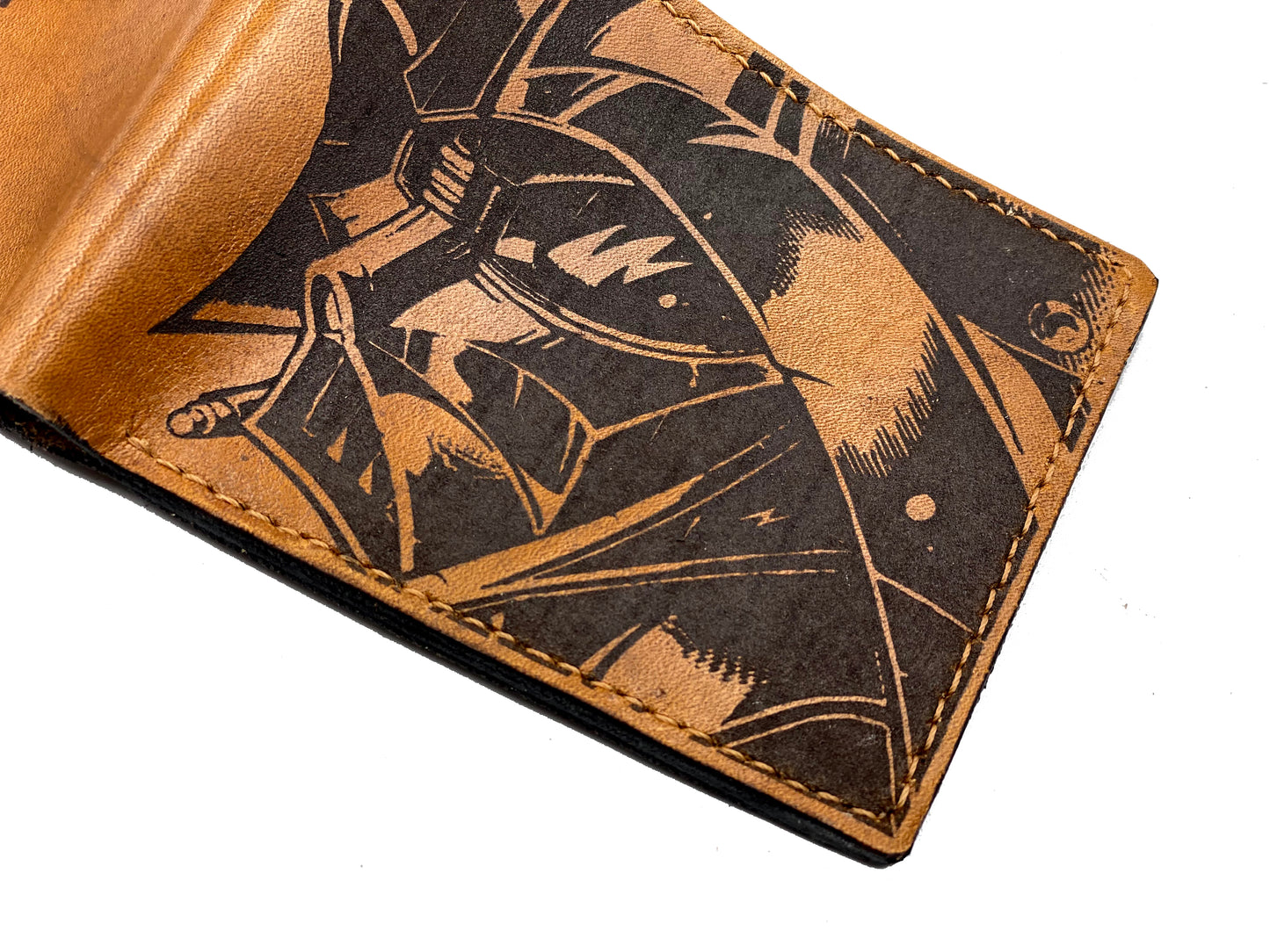 Mayan Corner - Darth Vader Mask Starwars personalized leather handmade men's wallet, custom anniversary gifts for him, Father boyfriend brother special present