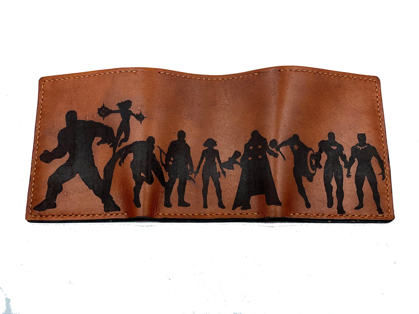 Mayan Corner - Avenger team Marvel superheroes leather handmade men's wallet, custom gifts for him, father's day gifts