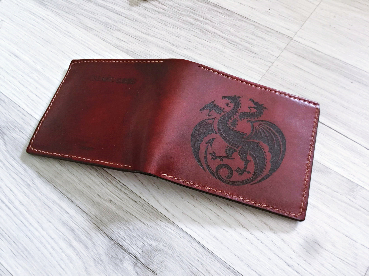 Mayan Corner - Game of Thrones leather men's wallet, men's gift ideas, personalized gift for him, anniversary present - House Targaryen Logo