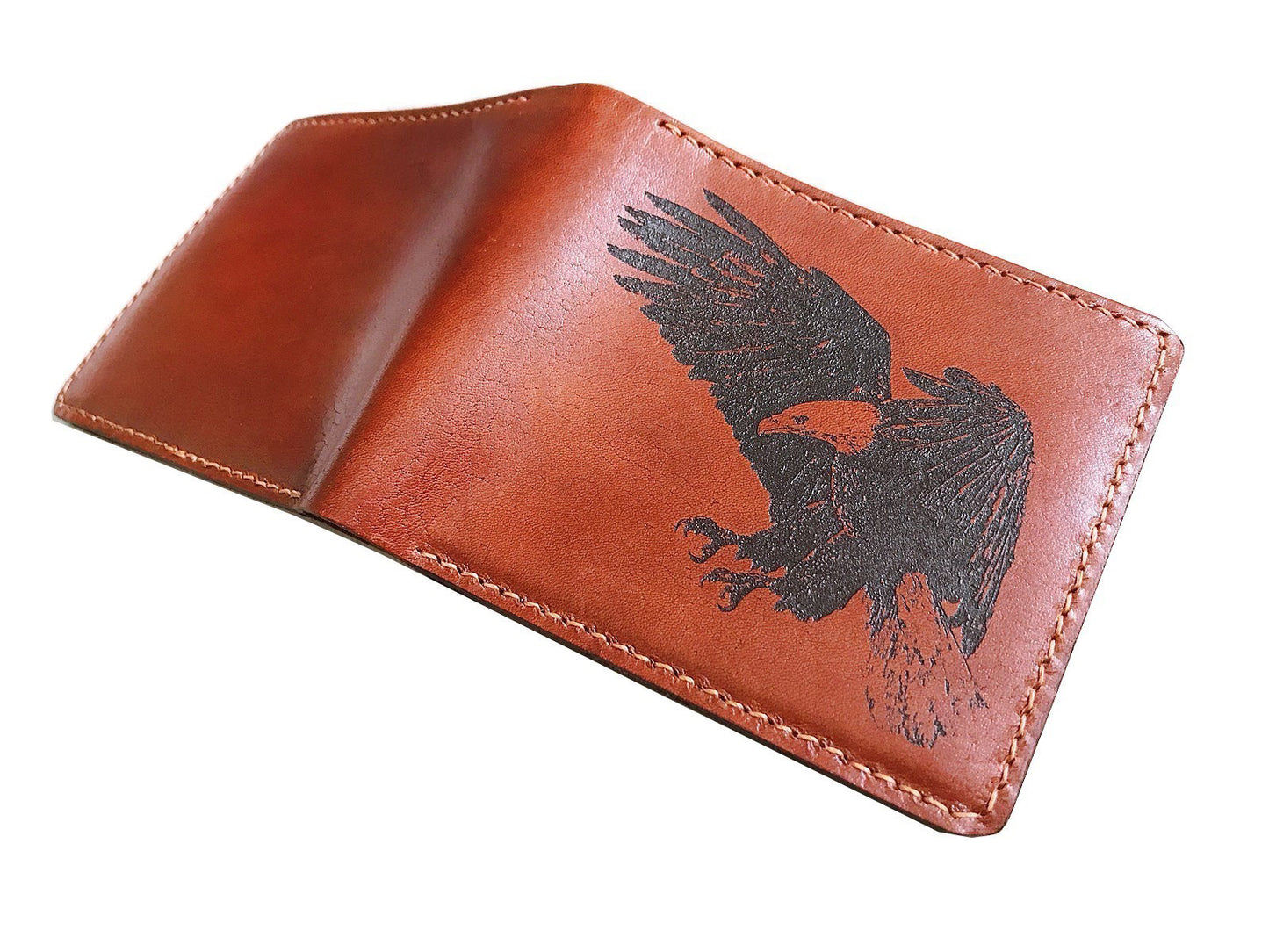 Mayan Corner - Eagle animal leather handmade men's wallet, custom gifts for him, father's day gifts, anniversary gift for men