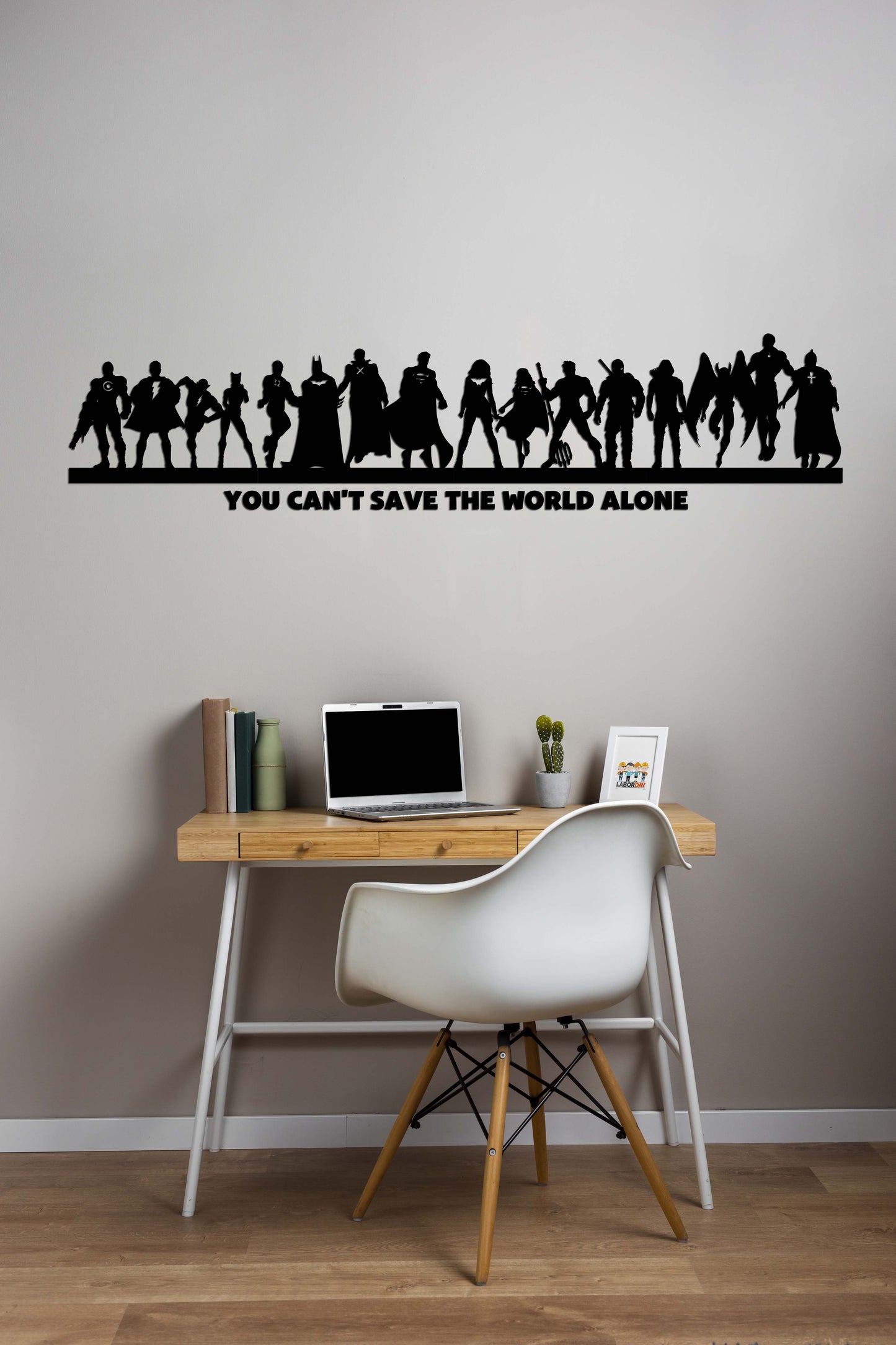 Justice League DC characters wooden art decoration, superhero wall art frame, house marvel heroes decoration