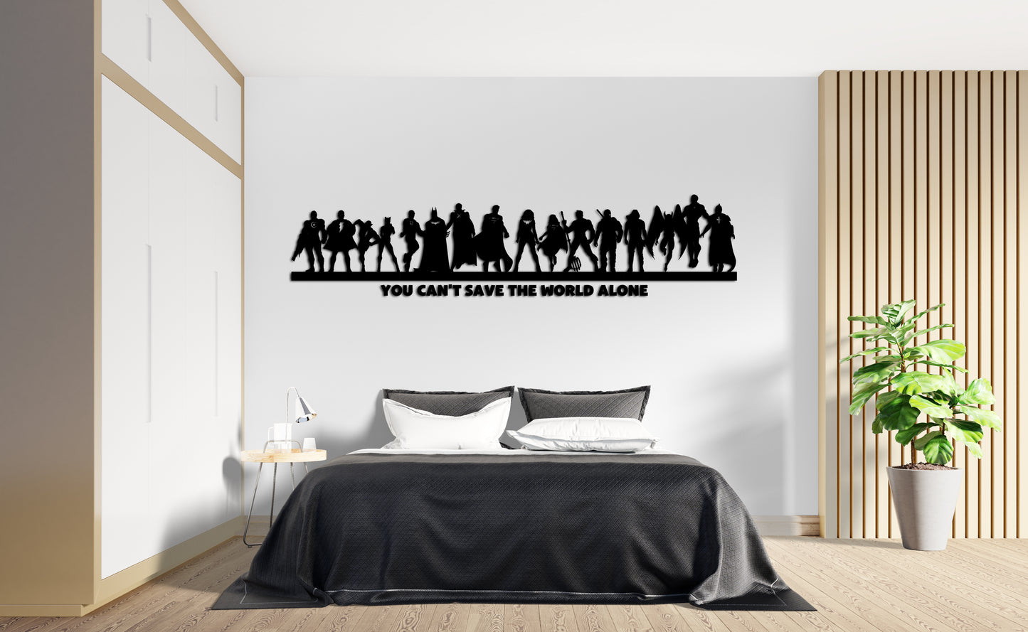Justice League DC characters wooden art decoration, superhero wall art frame, house marvel heroes decoration