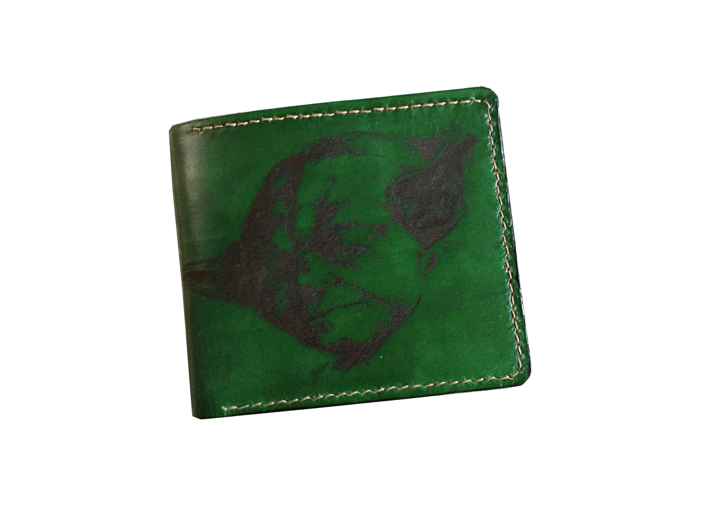 Mayan Corner - Master Yoda Starwars personalized leather handmade men's wallet, custom birthday wedding anniversary present for him, Father boyfriend brother