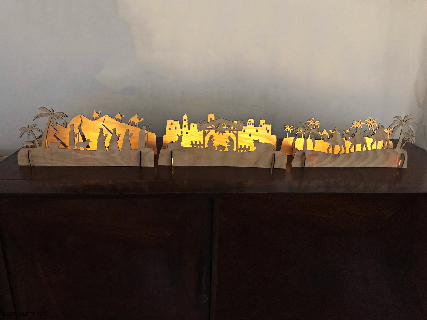 Christmas Wooden Decorations, Fireplace Mantel Decorating, Mantelpiece ideas, Christmas light Nativity Scene Xmas night Window Wooden ornaments