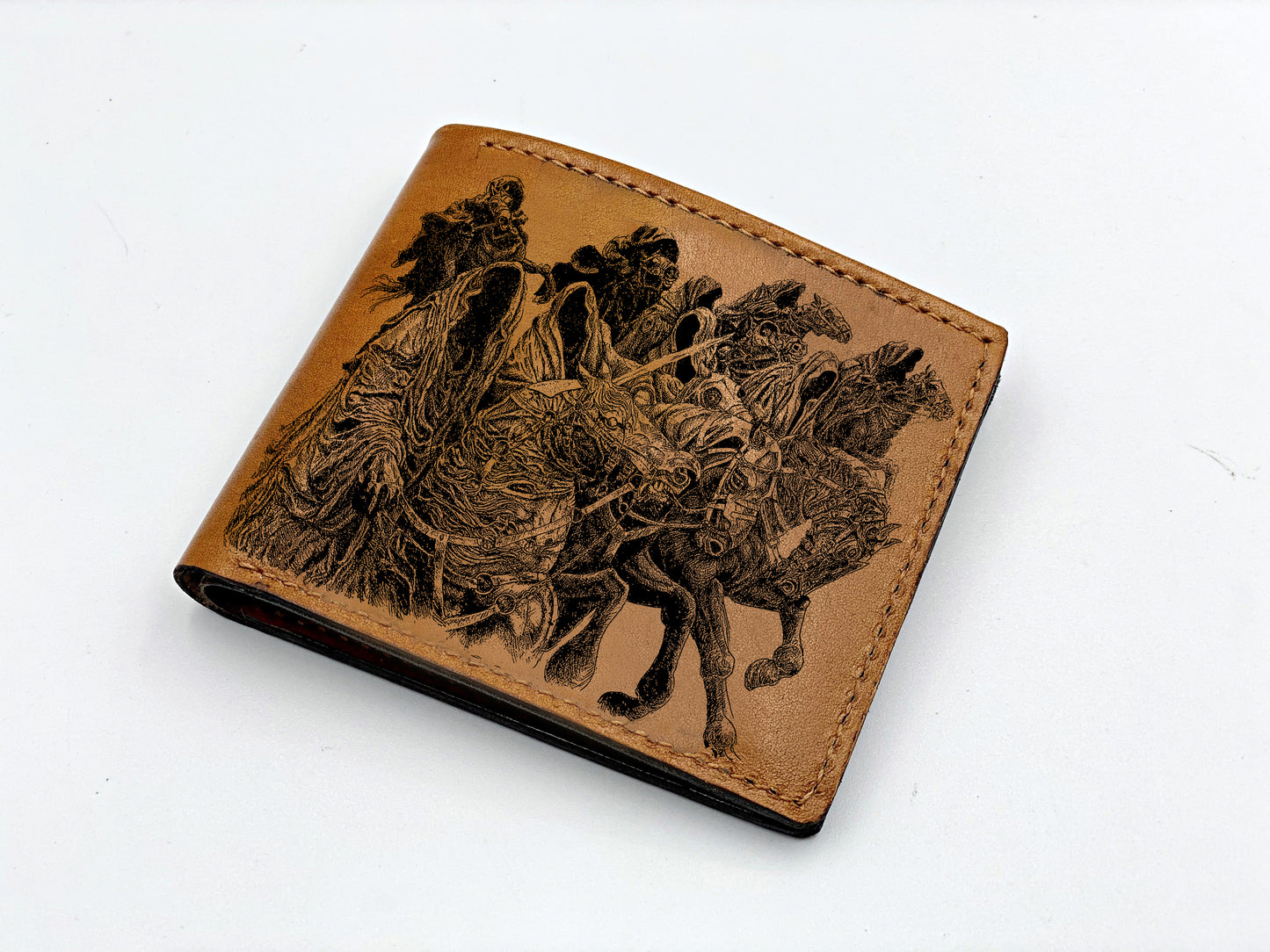 Mayan Corner - Customized leather wallet for him, The Witch King of Angmar Sauron Mordor leather gift for friend, cool wallet for husband