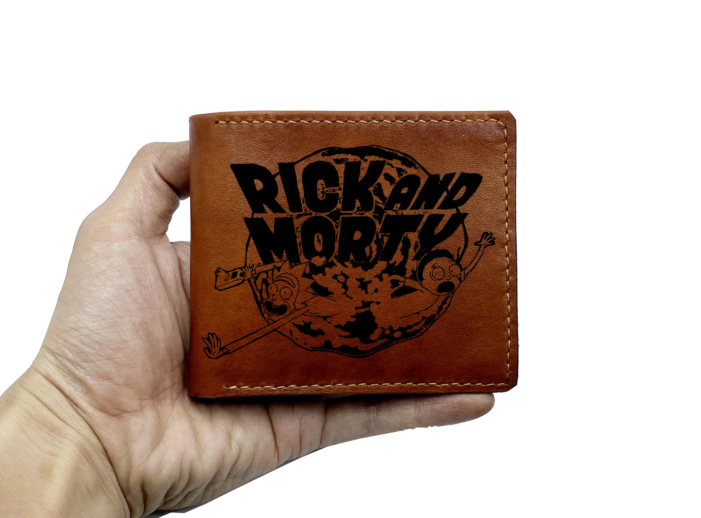 Mayan Corner - Rick and Morty movie series characters leather men's wallet, cartoon art wallet, cool leather gift for him - RM280101