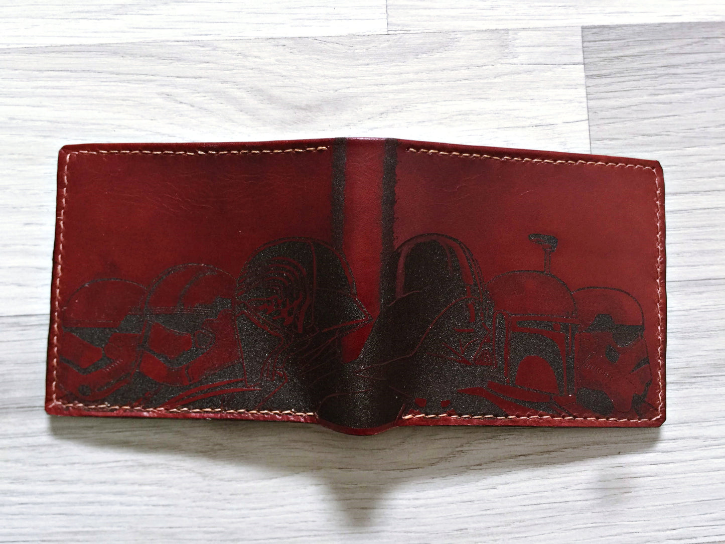 Mayan Corner - Starwars villains dark side personalized leather handmade men's wallet, custom anniversary gifts for him, Father boyfriend brother special present