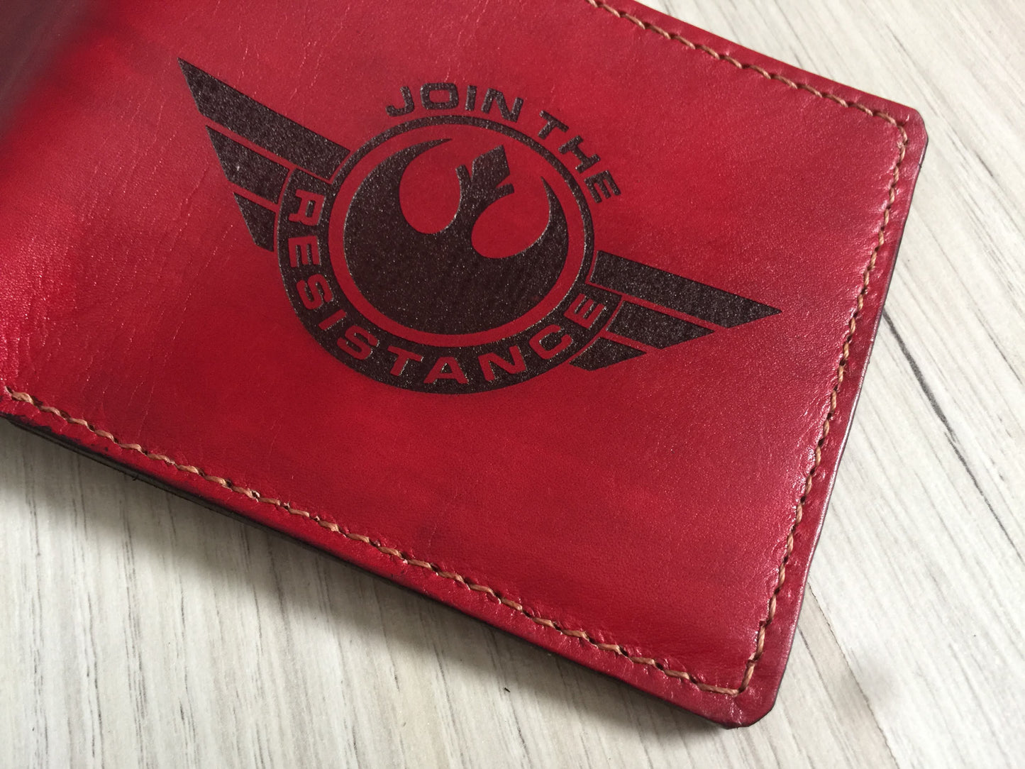 Mayan Corner - Starwars Rebel logo The Alliance Starbird Phoenix custom leather handmade men's wallet, unique present for men, anniversary gifts for husband, boyfriend, father, brother