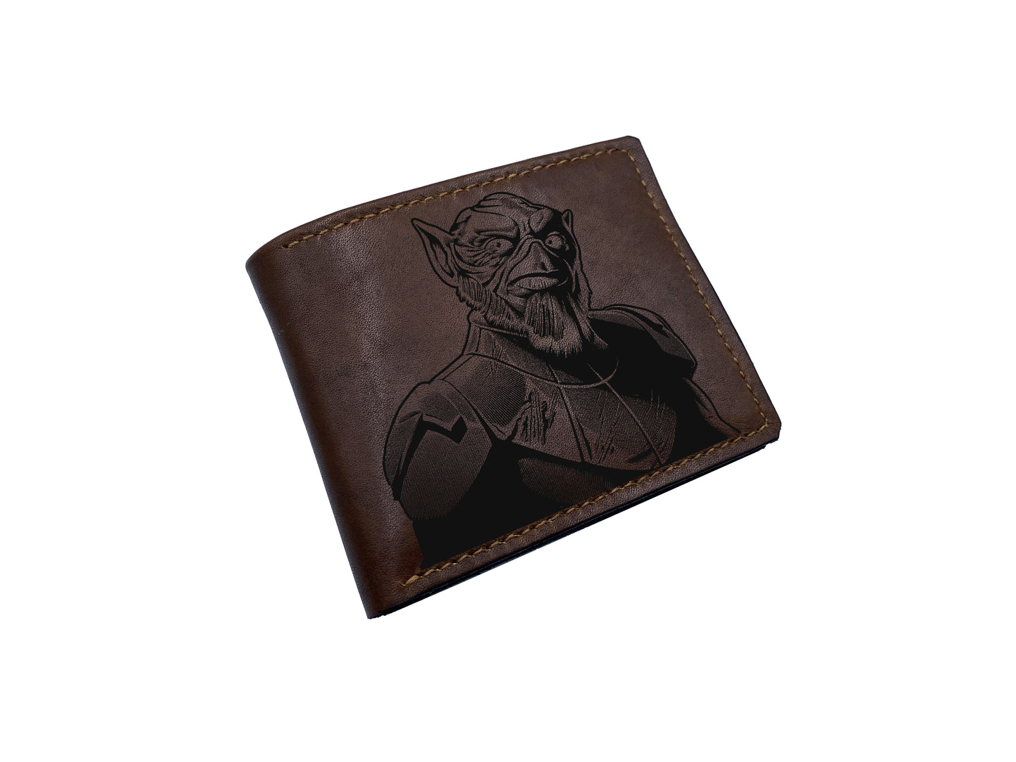 Genuine handmade leather wallet, premium leather gift ideas for men, Starwars characters art drawing, valentine gift ideas for boyfriend