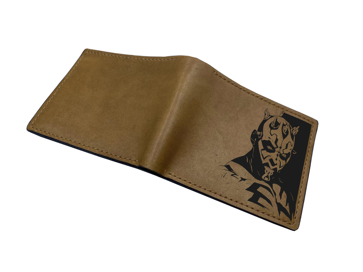 Darth Maul Sith Lord modern art wallet, personalized starwars gift for men, Starwars leather wallet for dad