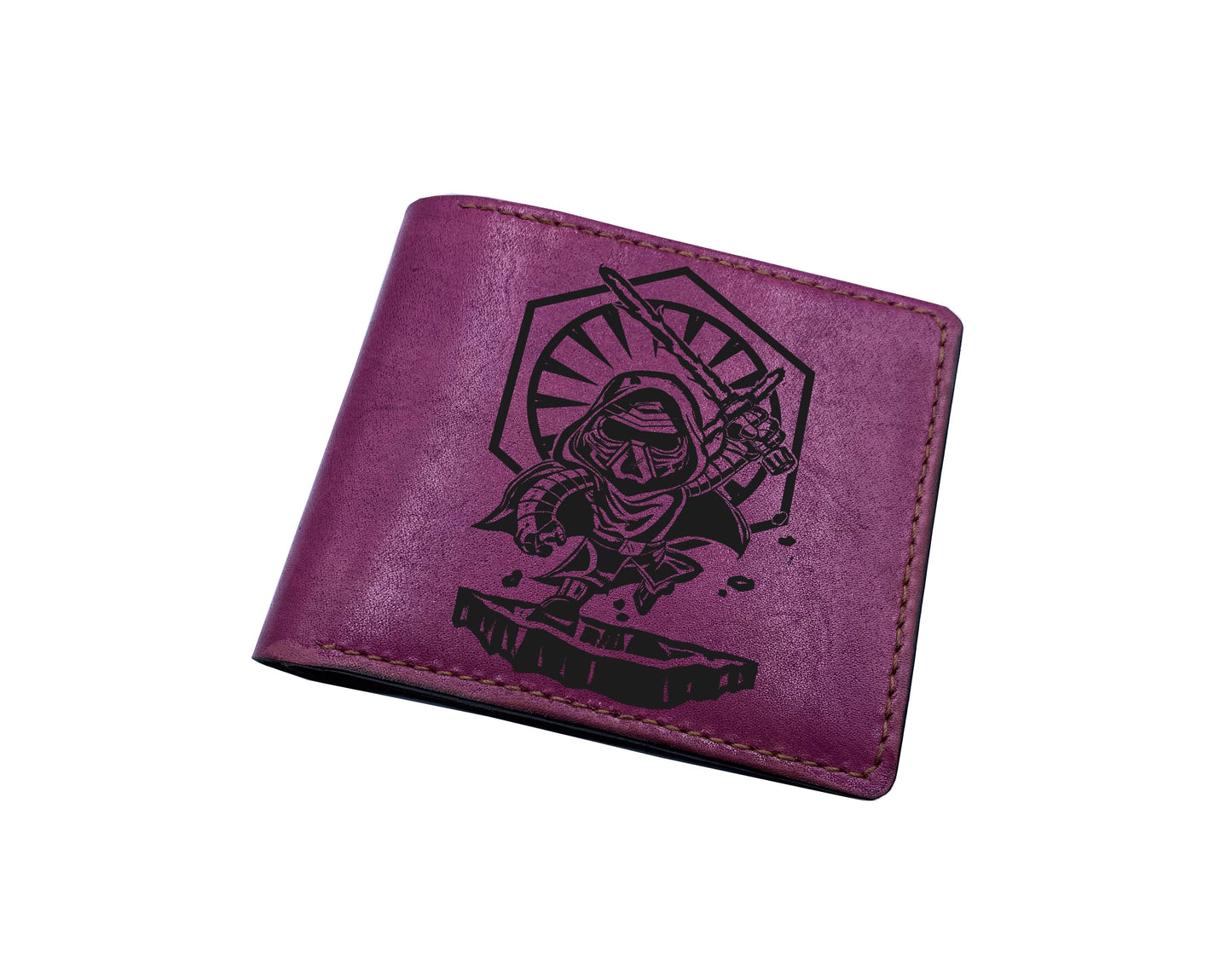 Customized leather handmade long wallet, bifold long wallet, Starwars leather wallet for brother, cool christmas gift ideas for friend