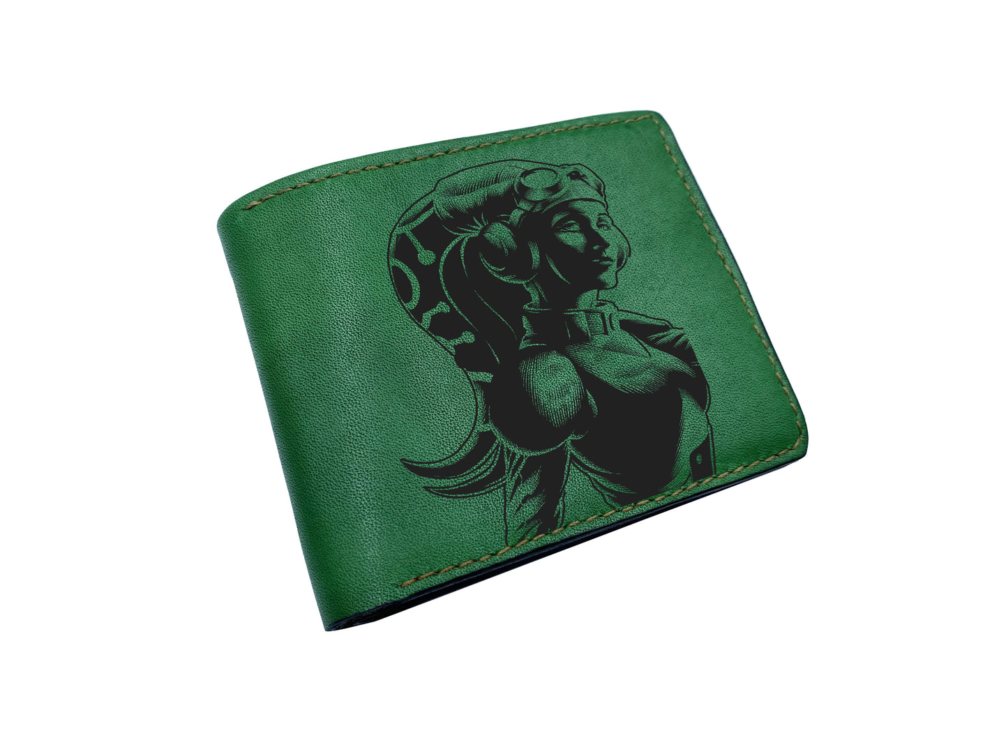 Customized leather Starwars wallet, bifold leather wallet for him, leather anniversary present, birthday gift for boyfriend