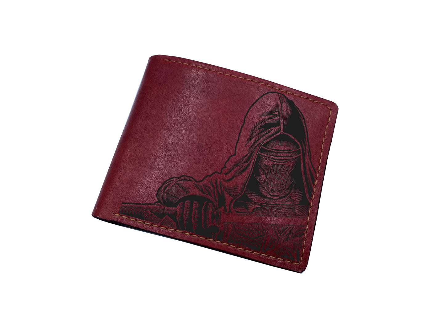 Starwars leather handmade men's wallet, leather gift ideas for men, christmas present for dad, starwars fan art gifts